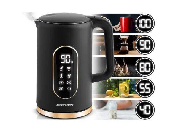 Rýchlovarná kanvica Berdsen BD-712 1,7 l, čierna a zlatá – Obrázok 5