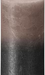 Sviečka Bolsius Rustic, valcová, Vianoce, Sunset Creamy Caramel+ Anthracite, 130/68 mm