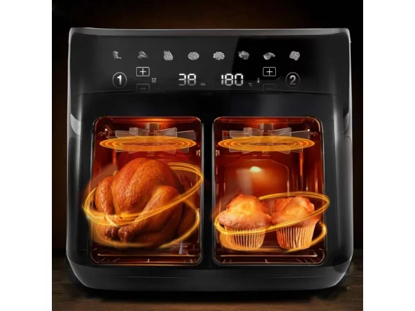 Veľká bezolejová fritéza Air fryer Berdsen BD-657 čierna – Obrázok 4