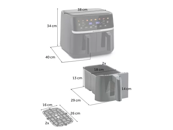 Veľká bezolejová fritéza Air fryer Berdsen BD-657 čierna – Obrázok 3
