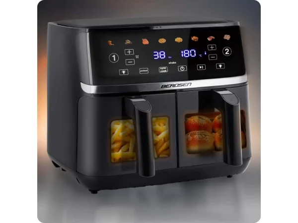 Veľká bezolejová fritéza Air fryer Berdsen BD-657 čierna – Obrázok 9