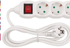 Cable GERMAN socket Strend Pro GER DG-805BK 3,00 m, 5 sockets, HU, RO, SRB, CRO + switch