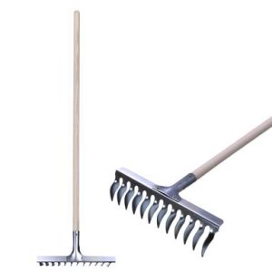 Hrable na trávnik Strend Pro R108A.WH, 12 zubé, prevzdušňovacie, vertikutačné, drevená násada