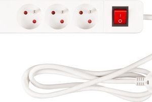 Kábel Strend Pro LG-FB603K, L-1.4 m, predlžovací, 3x zásuvka + vypínač, USB