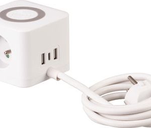 Kábel Strend Pro, predlžovací, tvar kocka, USB-C + A, bezdrôtové nabíjanie, 1,4 m, Wireless