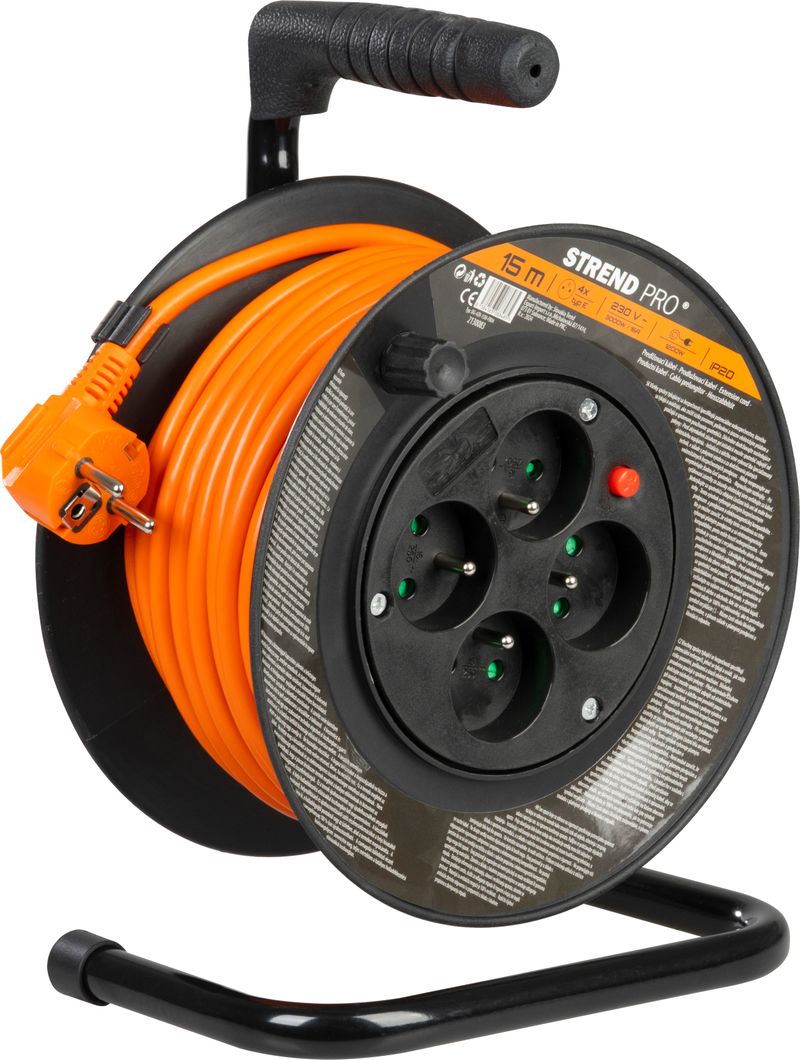 Kábel Strend Pro DG-FB04 predlžovací, L-15 m, na bubne, prierez 1,5 mm2 – Obrázok 2