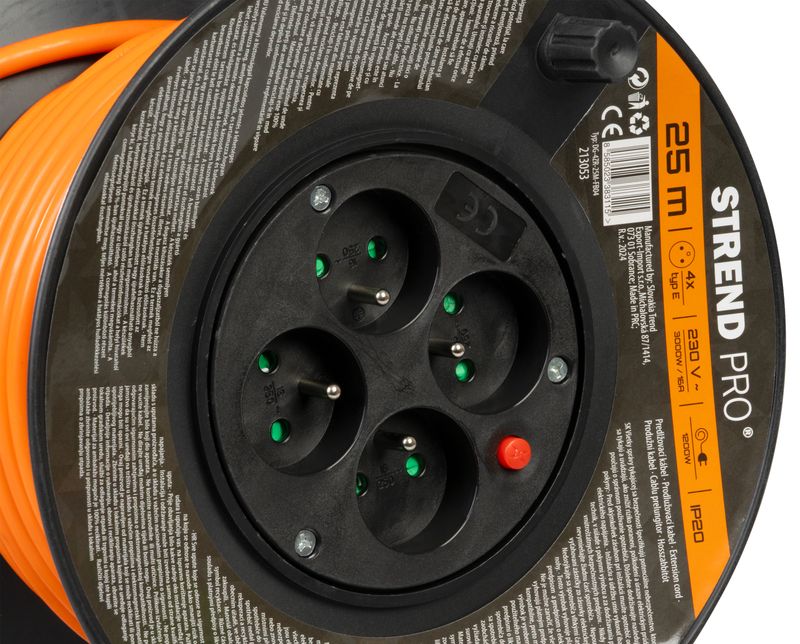 Kábel Strend Pro DG-FB04 predlžovací, L-25 m, na bubne, prierez 1,5 mm2 – Obrázok 4