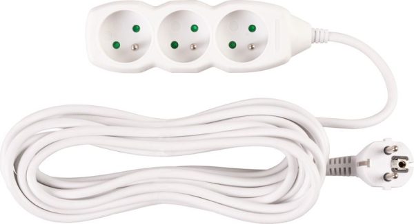 Kábel DG-F803B L-1.5 m, predlžovací, biely, 3x zásuvka, new edition – Obrázok 2