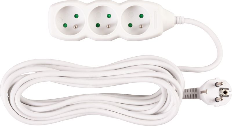 Kábel DG-F803B L-1.5 m, predlžovací, biely, 3x zásuvka, new edition – Obrázok 2
