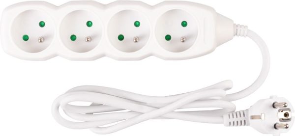 Kábel DG-F804B L-1.5 m, predlžovací, biely, 4x zásuvka, new edition – Obrázok 2