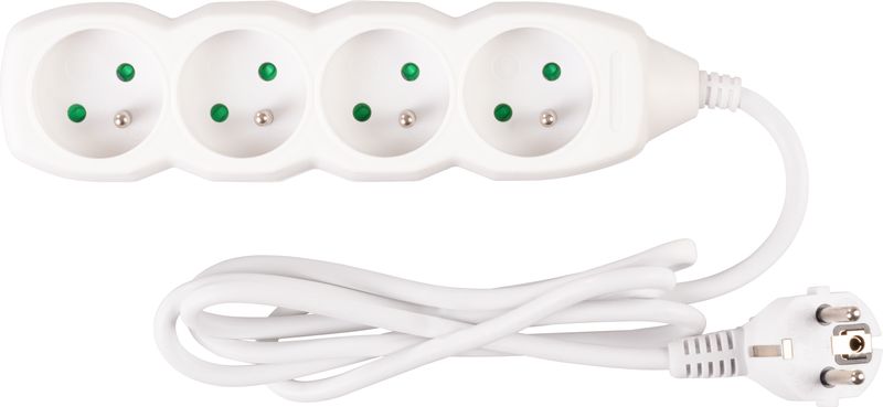 Kábel DG-F804B L-1.5 m, predlžovací, biely, 4x zásuvka, new edition – Obrázok 2