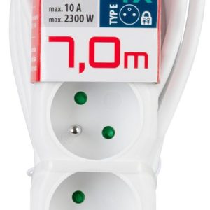 Kábel DG-F804B L-7 m, predlžovací, biely, 4x zásuvka, new edition