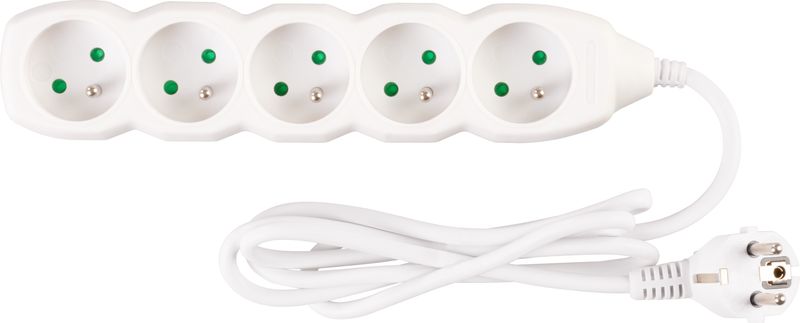 Kábel DG-F805B L-1.5 m, predlžovací, biely, 5x zásuvka, new edition – Obrázok 2