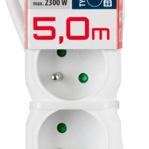 Kábel DG-F805B L-5 m, predlžovací, biely, 5x zásuvka, new edition