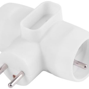 Zásuvka Strend Pro, biela, rozdvojka, rozbočovacia 230 V, IP20, max. 3680 W, 1x6A, 2x16A