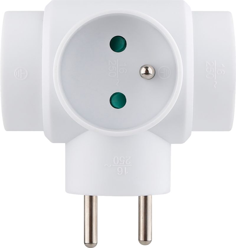 Zásuvka Strend Pro, rozbočovacia, biela, 3x 16 A – Obrázok 2