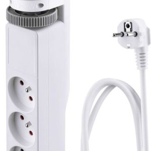 Kábel Strend Pro, L-1,4 m, predlžovací, 6v1, 3x zásuvka, 2x USB-A, 1x USB-C, s upnutím na stôl