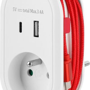 Zásuvka Strend Pro, USB A+C, s USB káblom C