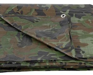 Plachta Tarpaulin Khaki 3x5 m, 80 g/m, zakrývacia, oliva/kamufláž, s okami