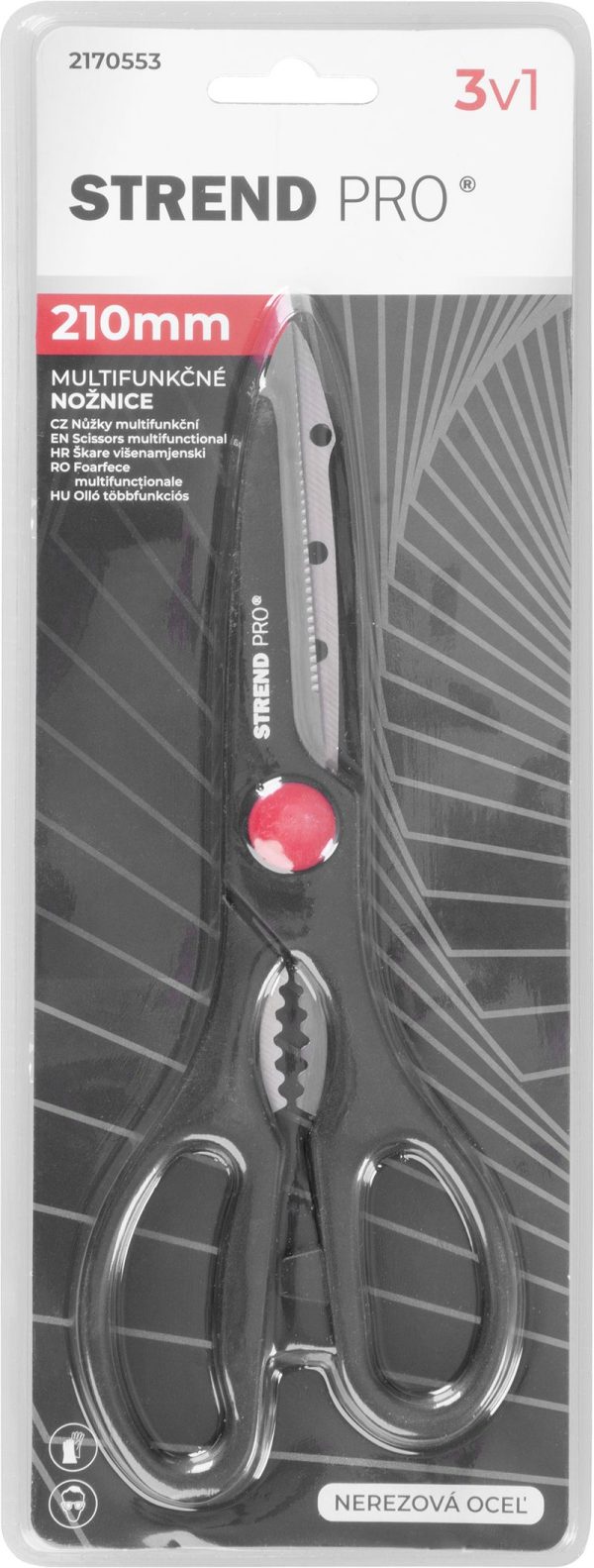 Nožnice Strend Pro MSS4138, 210 mm, na papier 3in1, multifunkčné – Obrázok 2