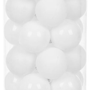 Gule MagicHome Vianoce, 30 ks, biele, lesklé, mix, na vianočný stromček, 6 cm