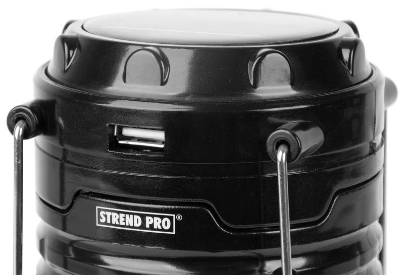 Lampa Strend Pro Camping CL102, LED, 80 lm, 1200 mAh, efekt plameňa, kempingové svietidlo, solárne nabíjanie, USB výstup – Obrázok 2