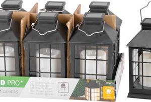 Lampáš Strend Pro Garden, solárny, efekt plameňa, 10,5x10,5x19 cm, Sellbox 6 ks