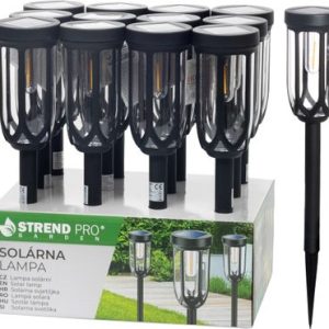Lampa Strend Pro Garden Elis, solárna, čierna, LED, 7,5x42 cm, Sellbox 12 ks