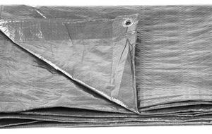 Plachta Tarpaulin Medium 6x8 m, 100 g/m, zakrývacia, SILVER, strieborná, s okami