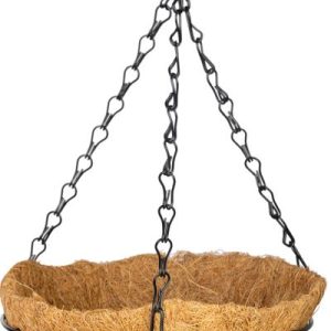 Vešiak Strend Pro, držiak na kvetináč, oceľ/kokos, visiaci, s retiazkou a háčikom, 25 cm