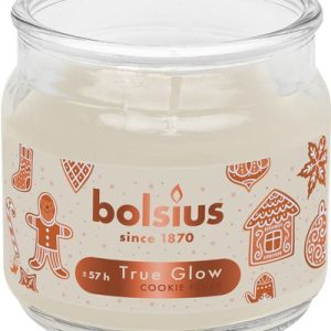 Sviečka Bolsius Large Jar, Cookie Fever, vonná, Vianoce, béžová, 100x98 mm, v skle