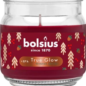 Sviečka Bolsius Large Jar,Winter Spices , vonná, Vianoce, červená, 100x98 mm, v skle