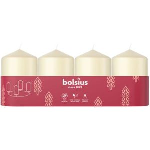 Sviečky Bolsius Pillar Advent, krémové, 60x40 mm, bal. 4 ks