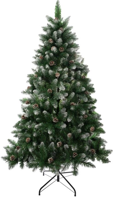 Stromček MagicHome Vianoce Albero, jedľa, zasnežené konce, so šiškami, 150 cm – Obrázok 3