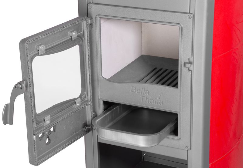 Kachle Bella Thalia, červené, 5,4 kW, 102 cm, liatina/šamot – Obrázok 5