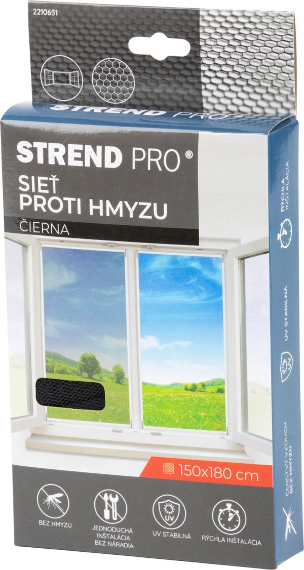 Sieť FlyScreen2 150x180 cm, proti hmyzu a komárom, na okno, čierna PE – Obrázok 2