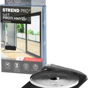 Sieť FlyScreen2 220x65 cm, proti hmyzu a komárom, na balkónové dvere, čierna PE, bal. 2 ks