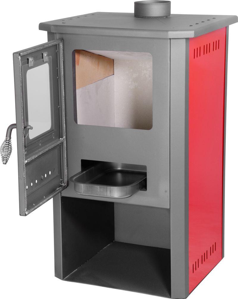 Kachle Thalia Pella, červené, 5,4 kW, 85 cm – Obrázok 6