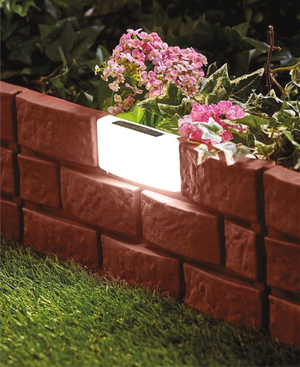 Obruba Strend Pro Garden GB004, 45x29 cm, plastová, Solar, LED, bal. 4 ks, dĺžka cca 1,80 m – Obrázok 2