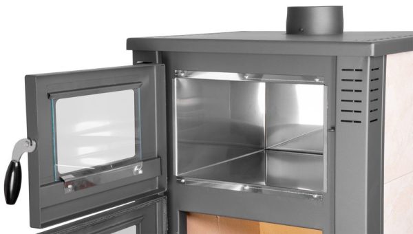 Kachle Pro TAURUS Ceramic, béžové, 12 kW, 120 mm, s rúrou na pečenie – Obrázok 6