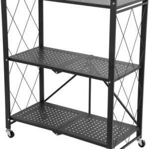 Regál Racks RAW3T, kovový, 3 police, 0870x720x340 mm, max. 50 kg/polica, prenosný, na kolieskach