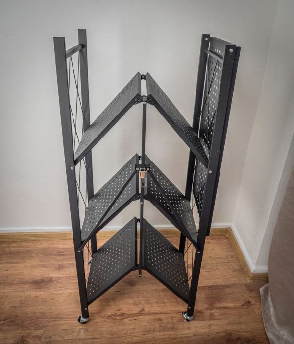 Regál Racks RAW4T, kovový, 4 police, 1270x720x340 mm, max. 50 kg/polica, prenosný, na kolieskach – Obrázok 4