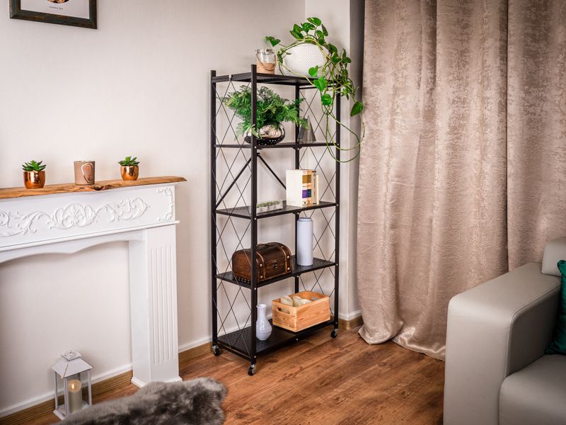 Regál Racks RAW5T, kovový, 5 police, 1630x720x340 mm, max. 50 kg/polica, prenosný, na kolieskach – Obrázok 11