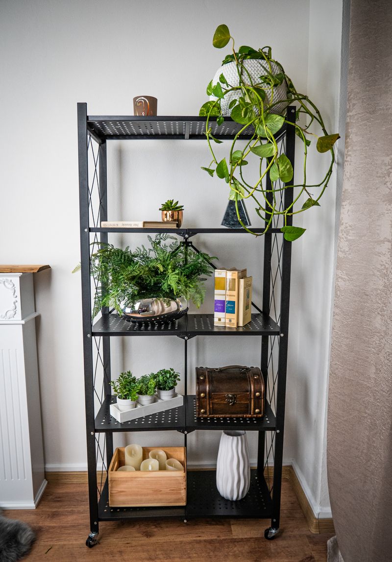 Regál Racks RAW5T, kovový, 5 police, 1630x720x340 mm, max. 50 kg/polica, prenosný, na kolieskach – Obrázok 8