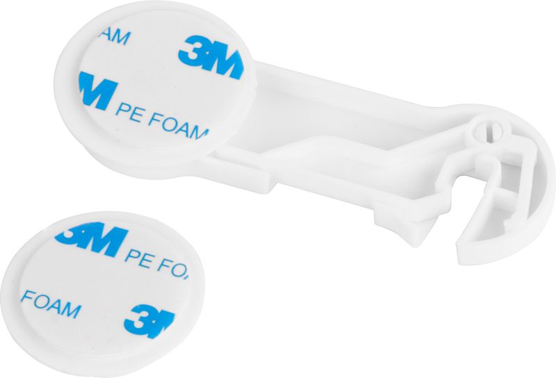 Poistka Strend Pro, detská, bezpečnostný zámok na dvierka a nábytok, plastová, nalepovacia, 9,7x3,7 cm – Obrázok 2