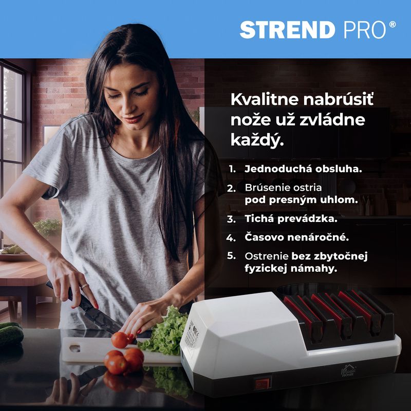 Ostrič MagicHome, na kuchynské nože, brúska, 3v1, biely, 230V, 20 W – Obrázok 3
