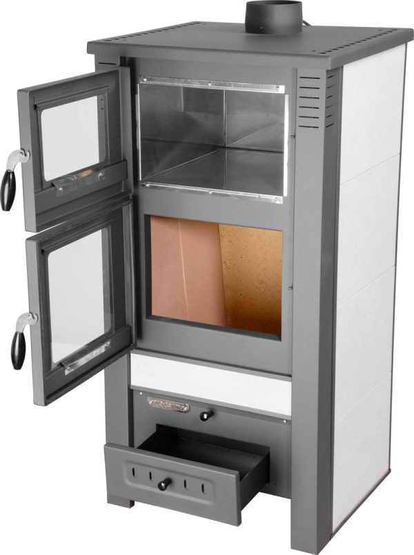 Kachle Pro TAURUS Ceramic, biela, 12 kW, 120 mm, s rúrou na pečenie – Obrázok 7