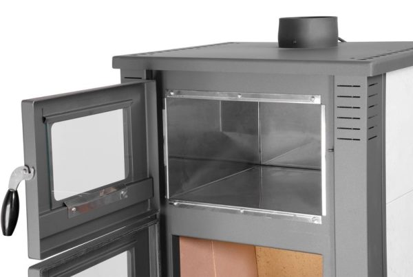 Kachle Pro TAURUS Ceramic, biela, 12 kW, 120 mm, s rúrou na pečenie – Obrázok 6