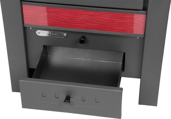 Kachle Pro TAURUS Ceramic, červené, 12 kW, 120 mm, s rúrou na pečenie – Obrázok 4