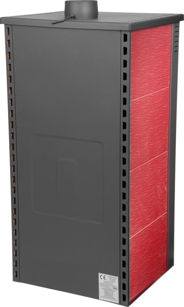 Kachle Pro TAURUS Ceramic, červené, 12 kW, 120 mm, s rúrou na pečenie – Obrázok 2